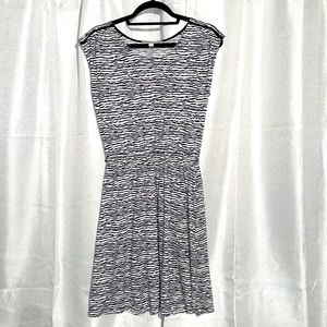 LOFT Black & White Print Summer Dress, Size XS